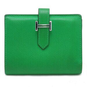 HERMES Green Leather Wallet